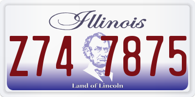 IL license plate Z747875