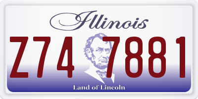 IL license plate Z747881