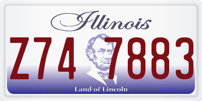 IL license plate Z747883
