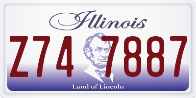 IL license plate Z747887