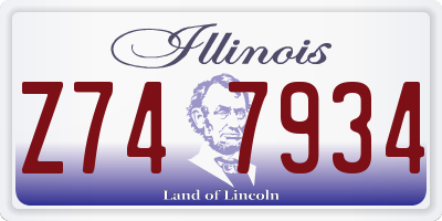 IL license plate Z747934