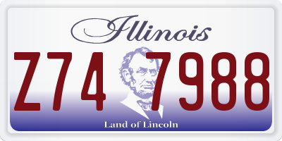 IL license plate Z747988