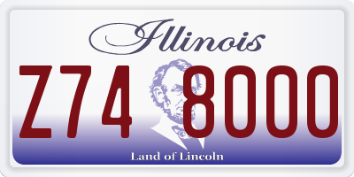 IL license plate Z748000