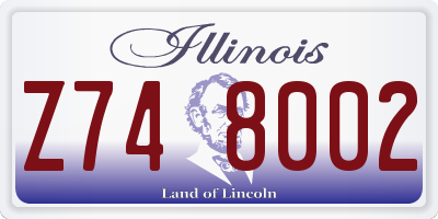 IL license plate Z748002