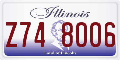 IL license plate Z748006
