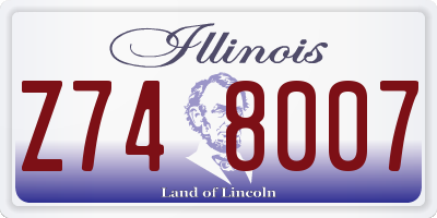 IL license plate Z748007