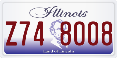 IL license plate Z748008