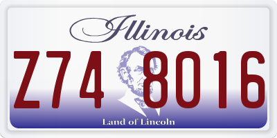 IL license plate Z748016