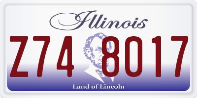 IL license plate Z748017