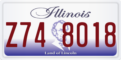 IL license plate Z748018