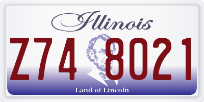 IL license plate Z748021