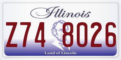 IL license plate Z748026
