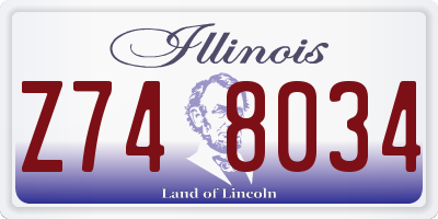 IL license plate Z748034