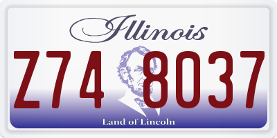 IL license plate Z748037