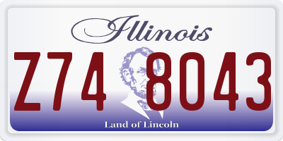 IL license plate Z748043