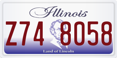 IL license plate Z748058