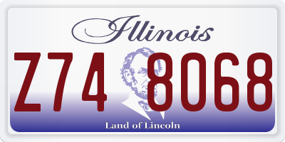IL license plate Z748068