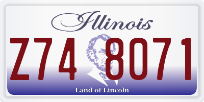 IL license plate Z748071