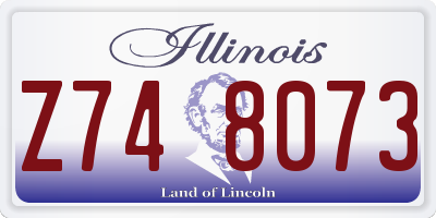IL license plate Z748073