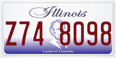 IL license plate Z748098