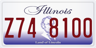 IL license plate Z748100