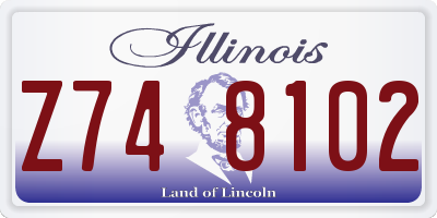 IL license plate Z748102