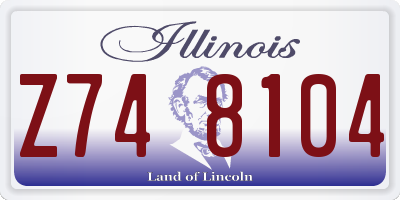 IL license plate Z748104