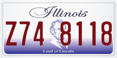 IL license plate Z748118