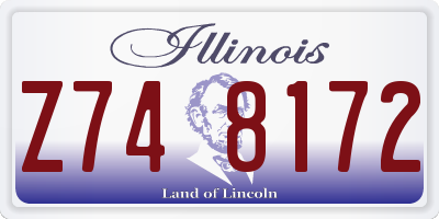 IL license plate Z748172