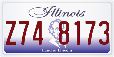 IL license plate Z748173