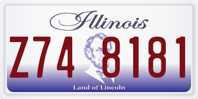 IL license plate Z748181