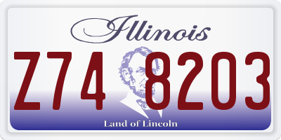 IL license plate Z748203