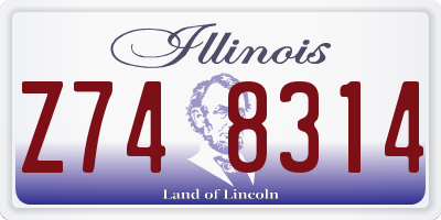 IL license plate Z748314