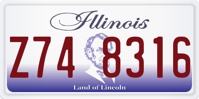 IL license plate Z748316