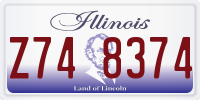 IL license plate Z748374