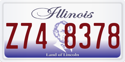 IL license plate Z748378