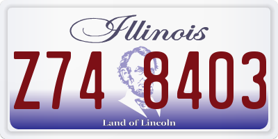 IL license plate Z748403