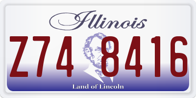 IL license plate Z748416