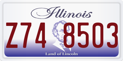 IL license plate Z748503
