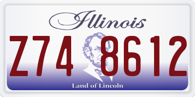 IL license plate Z748612