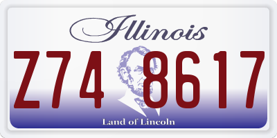 IL license plate Z748617