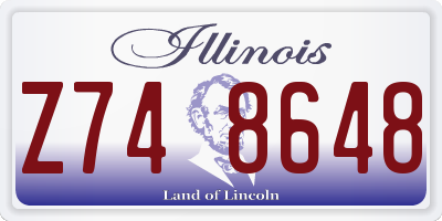 IL license plate Z748648