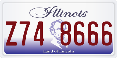 IL license plate Z748666