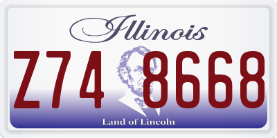 IL license plate Z748668