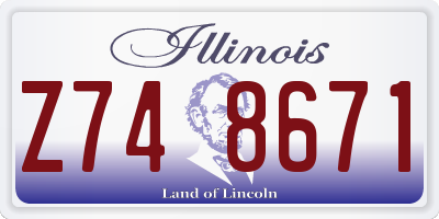 IL license plate Z748671