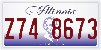IL license plate Z748673