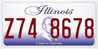 IL license plate Z748678