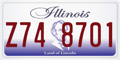 IL license plate Z748701