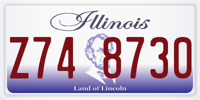 IL license plate Z748730