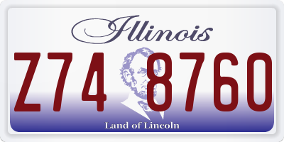 IL license plate Z748760
